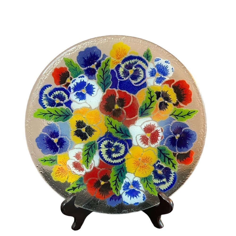 Peggy Karr fused art glass plate